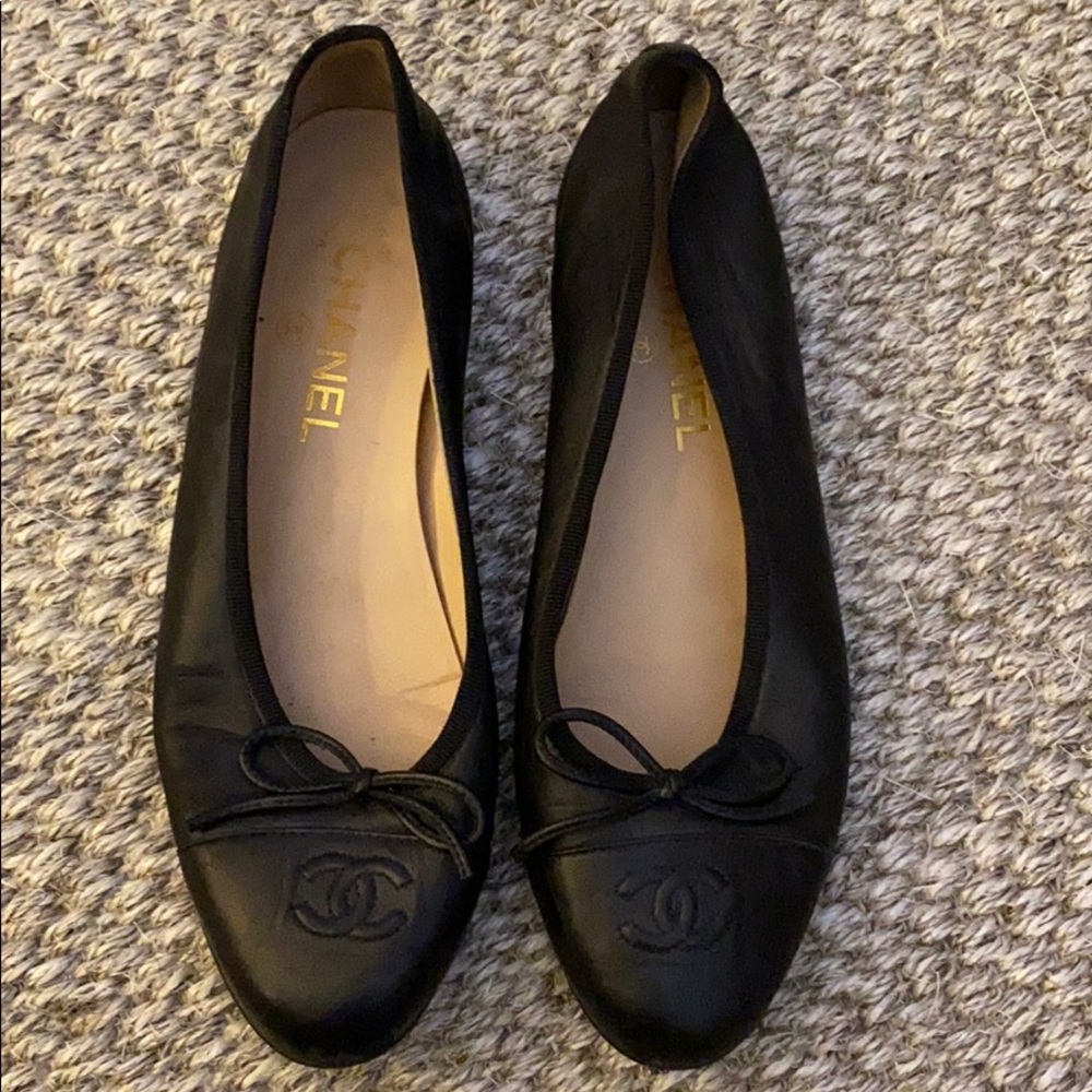 Chanel Ballerina Flats Black Size 38!